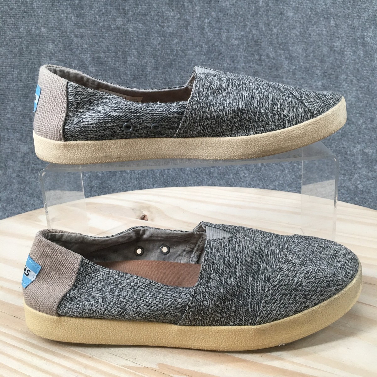 Toms Shoes Womens Avalon Casual Slip On Loafer Flats 10010812 Gray Fabric