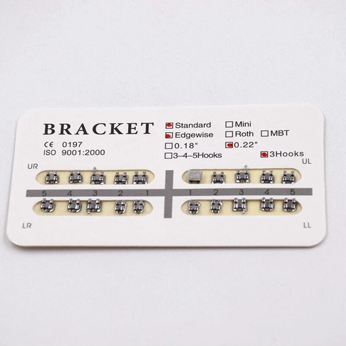 Dental Orthodontic Roth/MBT/Edgewise 018/022 3/345/No Hook Metal Bracket Brace - Picture 21 of 27