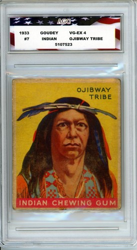1933 Goudey Indian #7 Ojibway Tribe AGC VG-EX4 | eBay