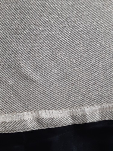 Vtg 47806 A-Line Midi Skirt 8 S Beige Cotton Poly Silk Lined Pockets Thin Stripe - Picture 15 of 24