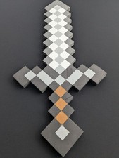 Minecraft 24" Sword Black, Grey White Diamond Pattern Costume Cosplay