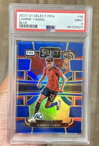2023-24 Select FIFA Lamine Yamal Rookie #98 Blue SSP PSA 9 SPAIN