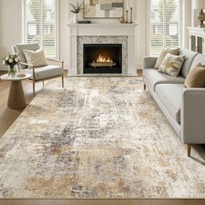 LOONGRUG 9x12 Area Rug Washable Large Neutral Modern Living Room Rugs