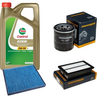 DENCKERMANN Inspektionspaket 5L CASTROL EDGE 5W-30 C3 für Hyundai i20 Coupe 1.0