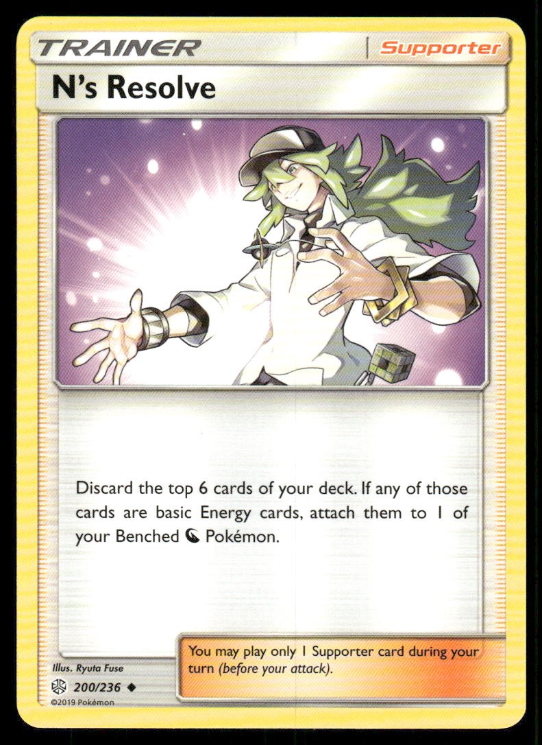 N's Resolve 200/236 Uncommon Cosmic Eclipse Pokemon Lightly Played