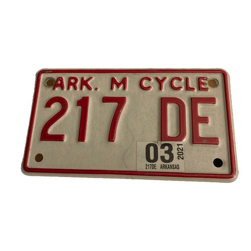 2003 ARKANSAS Motorcycle License Plate 217 DE - 第 1/3 張圖片