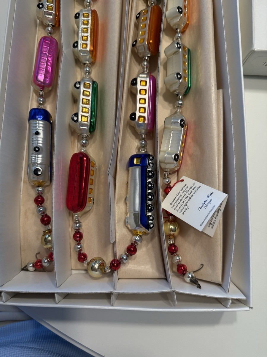Christopher Radko 1993 CHRISTMAS EXPRESS Train Glass Garland 93