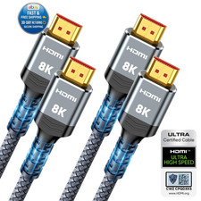 10K 8K HDMI 2.1 Cable 2-Pack 6.6FT, Highwings Certified 48Gbps Ultra High Speed