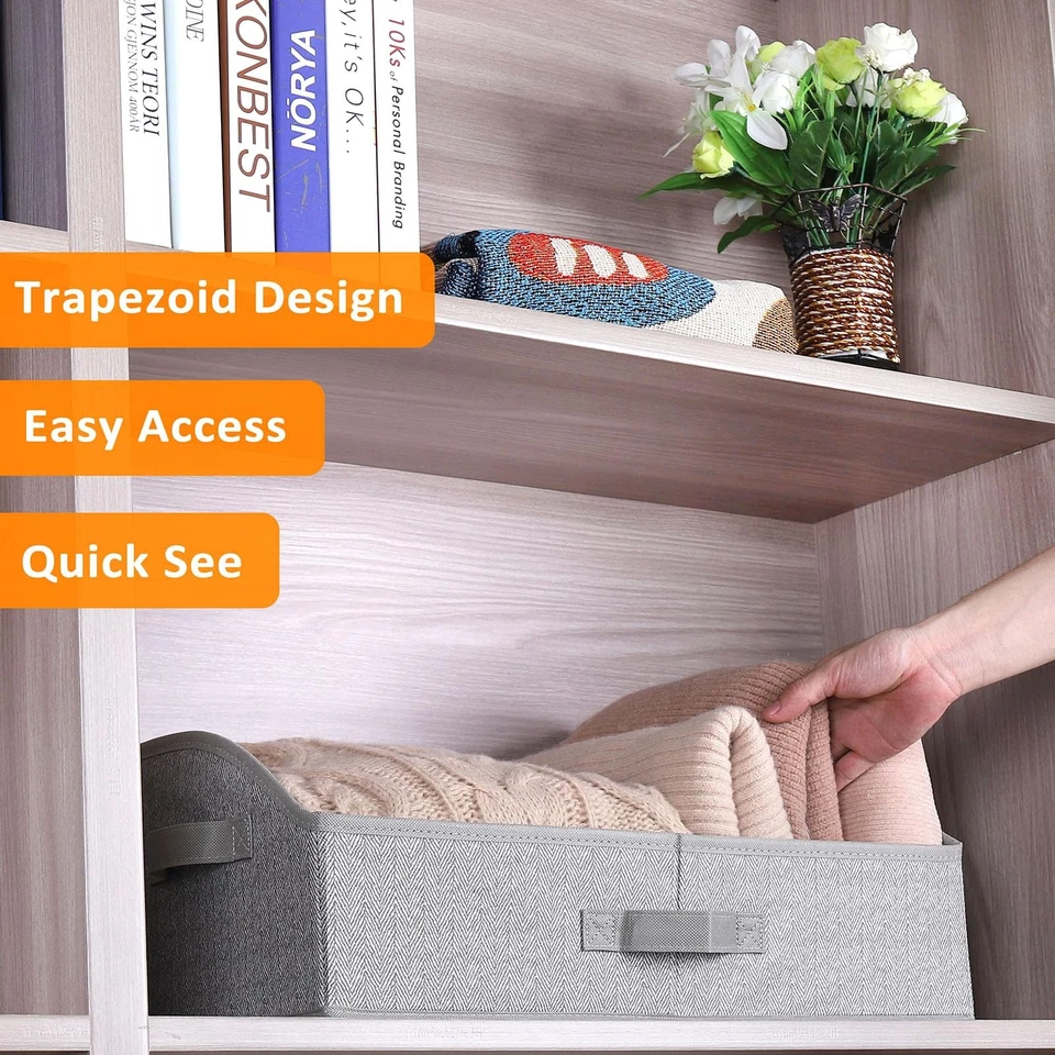 Organizadores y almacenamiento de armario, contenedores de almacenamiento trapezoidales, contenedores de tela con... Foto 3 de 4