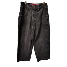 VTG JNCO Y2K 90's Jeans Kids Size 8 Crown Logo Black Denim Jeans
