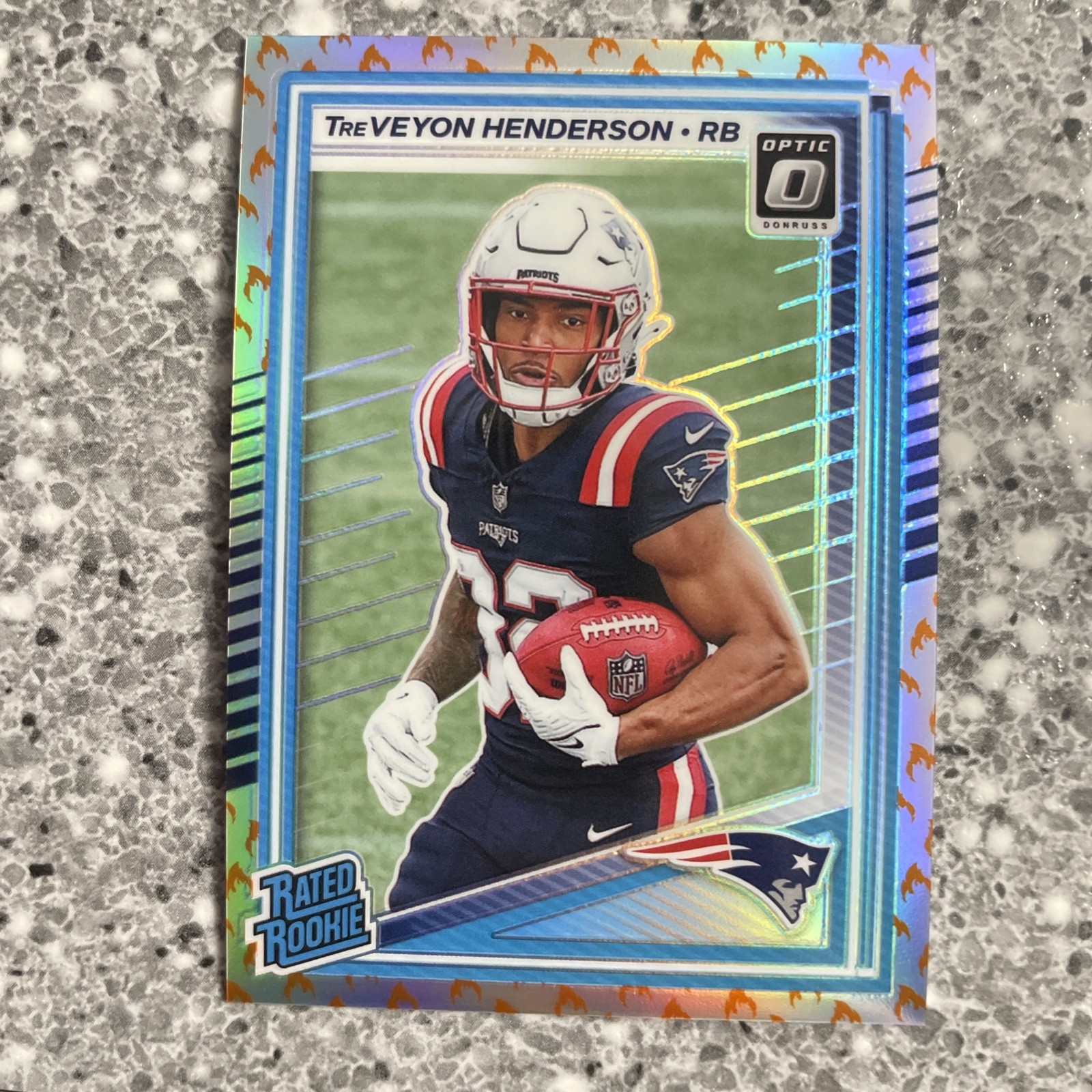 2025 Panini Optic - Rated Rookie TreVeyon Henderson #248 Fire Emoji SSP Case Hit