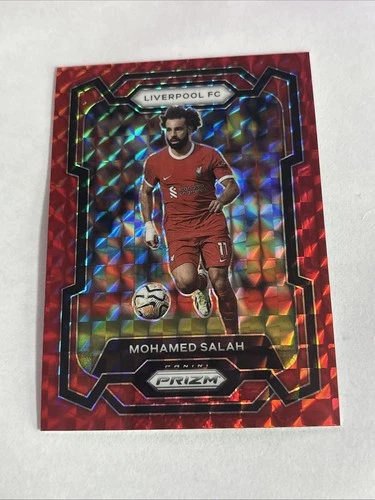 Mohamed Salah 2023-24 Panini Prizm Premier League #73 Red Mosaic Prizm 🇪🇬 PW