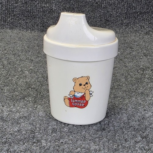 Vintage Tommee Tippee Sippy Cup 1987 Playskool Baby Inc White 6 Oz Teddy Bear