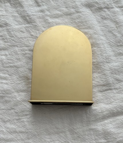 Vtg Seiko QHG352GLH Arched Top Desk Clock Solid Brass Gold Tone Case 4" H. HEAVY - Picture 3 of 15