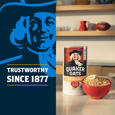 Quaker Old Fashioned Oats Whole Grain Oatmeal Breakfast Cereal Canister 42 oz