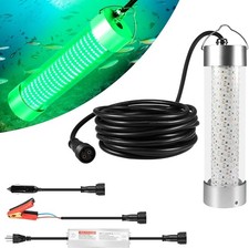 LED Underwater Fishing Light, Green Night Fishing Finder Attractor, IP68 Submers