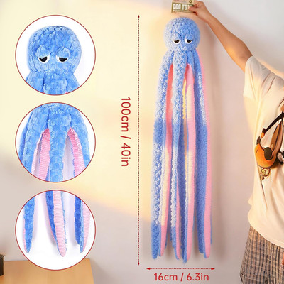 40 Inches Octopus Interactive Squeaky Dog Chew Toys, Dog Toys for Aggressive ...