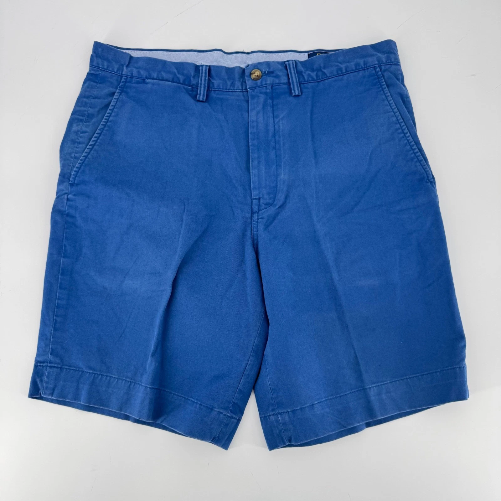 Polo Ralph Lauren Mens Blue Stretch Classic Fit Chino Shorts Size 33 9 Inseam