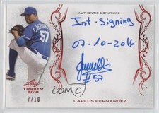 2018 Leaf Trinity Signatures Red 7/10 Carlos Hernandez #A-CH1 Auto s3g