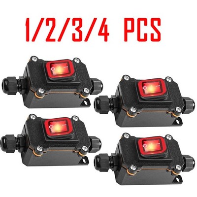 Waterproof Inline Cord Switch,DPST AC 20A-125V,16A-250V On Off Toggle 1/2/3/4PCS