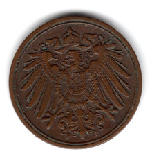 1900 Deutsches Reich 1 Pfennig coin