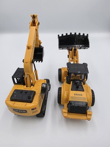 2~Le Fan Yellow Black Plastic Bulldozer & Excavator Movable Parts Toys - Picture 2 of 8