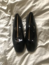 Black M&S Bar Strap Flats - Size 5
