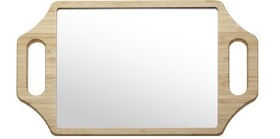 Efalock Hand Mirror Wood Green for Hair Salon Barbershop Beauty Studio