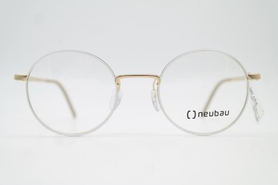 Brille neubau Felix n07 Gold Weiß Oval Brillengestell eyeglasses Neu