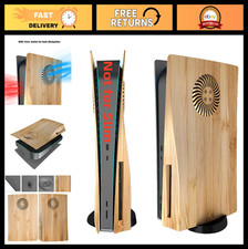 Cooling Vent Cover Plates for PS5 Disc Edition Console - Wood Grain Faceplate Ac