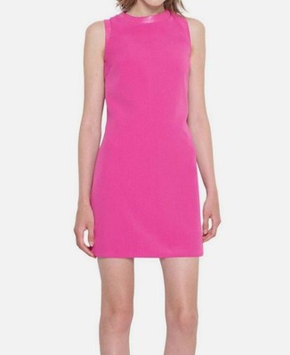 AS By DF Women's Pink Leather Trim Fiamma Mini Shift Dress Size XS