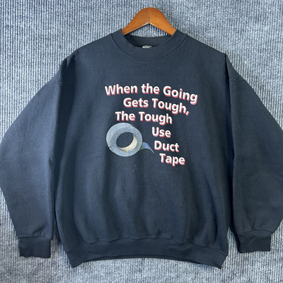 Vintage Sweatshirt Men s XL Black When The Going Gets Tough The Tough Get Going