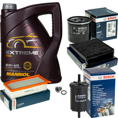 BOSCH Inspektionspaket 5 L MANNOL Extreme 5W-40 für Dacia Duster