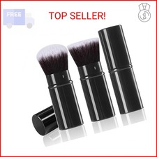 Retractable Kabuki Makeup Brush, 2 Pack Travel Powder Foundation Makeup Brush Se