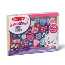 Melissa  Doug Created by Me Heart Beads Wooden Bead Kit, 120 Beads and 5 Co...