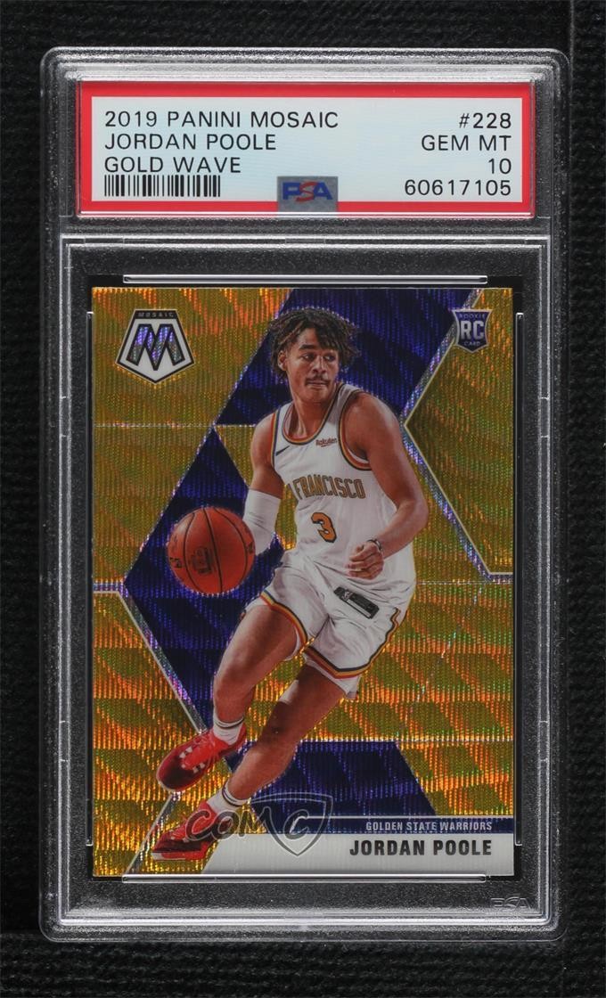 2019 Mosaic Rookies Tmall Gold Wave Prizm Jordan Poole #228 PSA 10 Rookie RC z0q