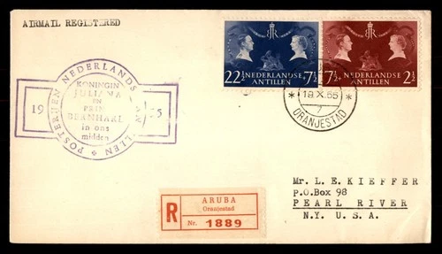 Mayfairstamps Netherlands FDC 1955 Queen Juliana and King Reg Aruba First Day Co