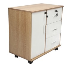 3 Drawer File Cabinet Mobile Filing Document Organiser Chest Home Office Storage