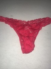 Womens Size Large Back Red Lace Panties