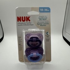 NUK Orthodontic Pacifiers 18-36 2-Pack Silicone BPA Free Soothing Purple GirNew