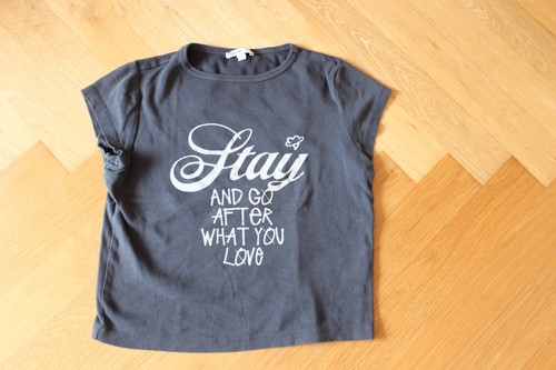 Subdued XS kurzes T-Shirt grau Stay and go after what you love Mädchen teenie