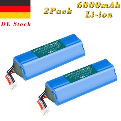 2X Akku Für Ecovacs 14,4V 6,0Ah Li-ion Deebot S10-LI-144-5200 T5 T8 T8+ T9 T9+