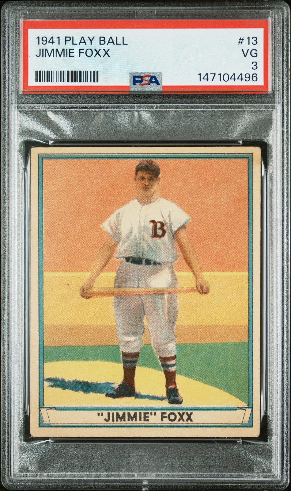 1941 Play Ball #13 Jimmie Foxx Red Sox PSA 3 Well Centered