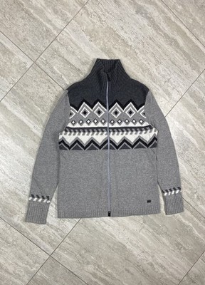Bogner Fire + Ice Women Fair Isle Knit Cardigan Full Zip Sz S