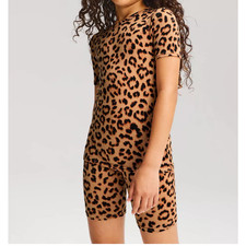 CAT  JACK  GIRLS 2 PIECE PJ SET  LEOPARD PRINT  SIZE 6