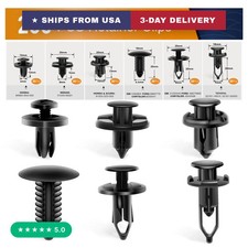 Universal Plastic Fender Clips,200 Pcs Push Bumper Fastener Rivet Clips with 6 S