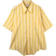 Used 1970'S Arrow Stripe Pattern Short-Sleeve Poly-Cotton Shirt Made in USA ...