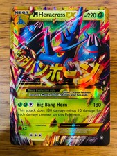 NM! Mega M Heracross EX (112/111) XY Furious Fists Holo Secret Rare Pokemon Card