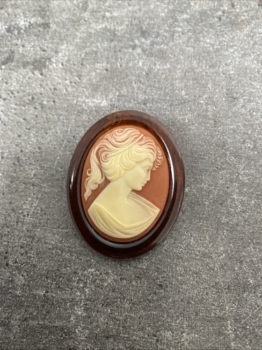 Ancienne Broche Publicitaire Damart – Style Camée – Bijou Vintage