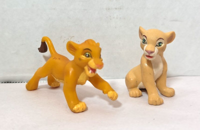 Vintage Disney The Lion King Simba Nala Lion Figure Toy 1.5  Rubber -  Fantastic